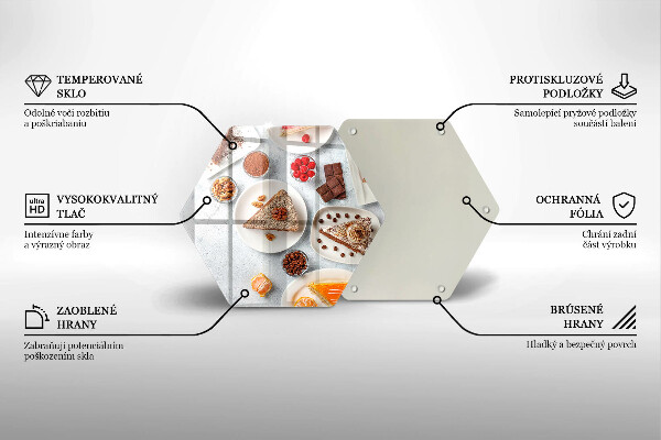 Skärbräda glas sexhörning Tårtans sötma