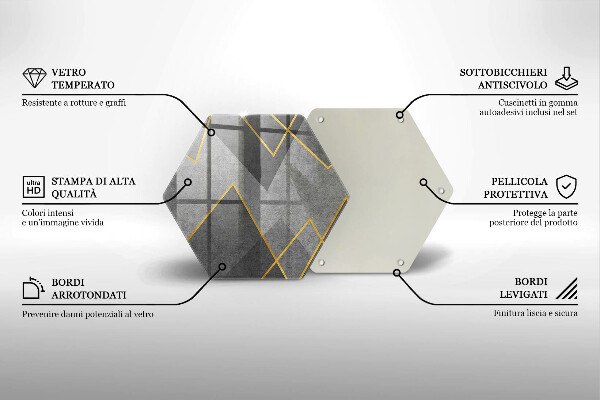 Skärbräda glas sexhörning Skarpa former