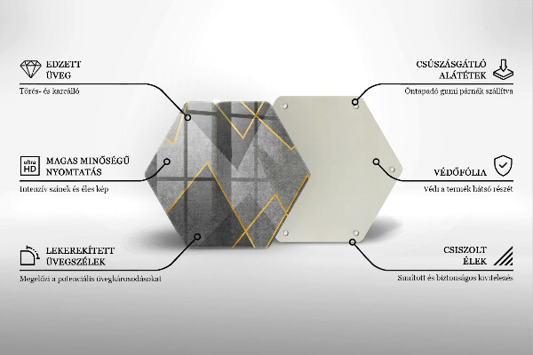 Skärbräda glas sexhörning Skarpa former