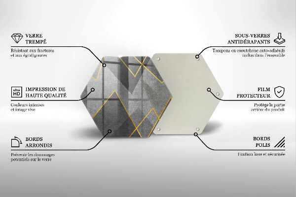 Skärbräda glas sexhörning Skarpa former