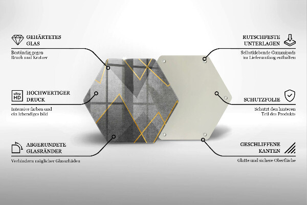 Skärbräda glas sexhörning Skarpa former