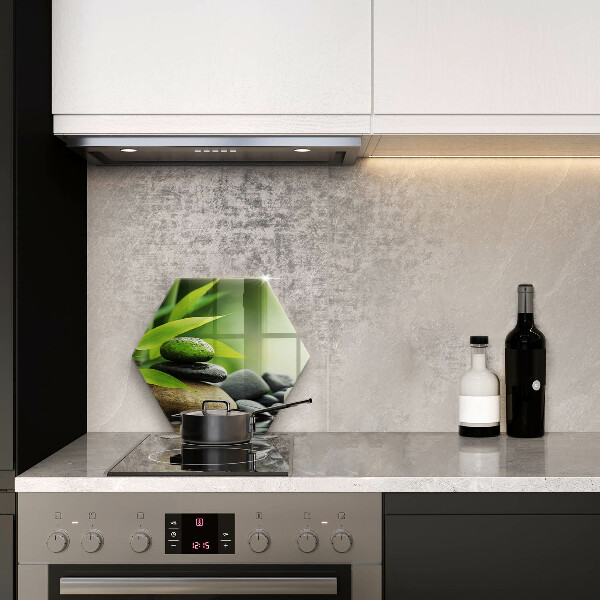 Skärbräda glas sexhörning Zen bambu stenar