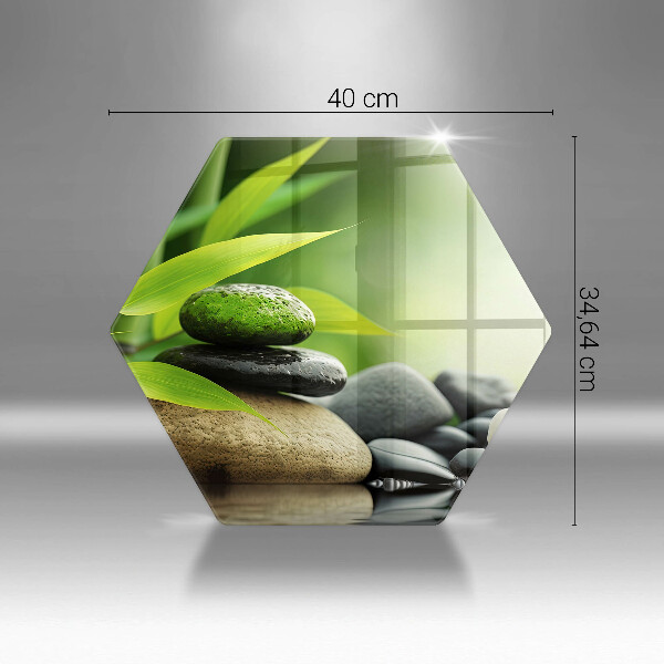 Skärbräda glas sexhörning Zen bambu stenar