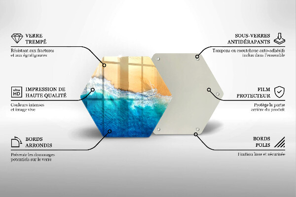 Skärbräda glas sexhörning Strand och hav