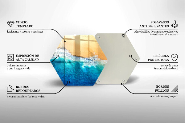 Skärbräda glas sexhörning Strand och hav
