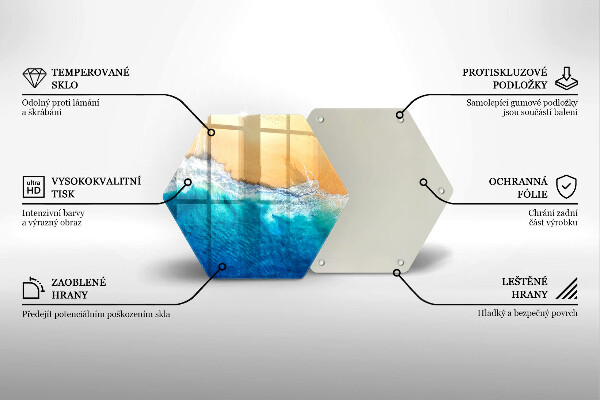 Skärbräda glas sexhörning Strand och hav