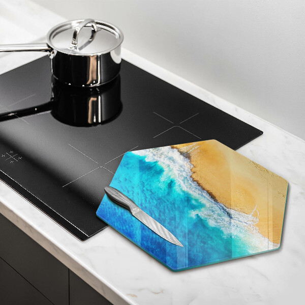 Skärbräda glas sexhörning Strand och hav