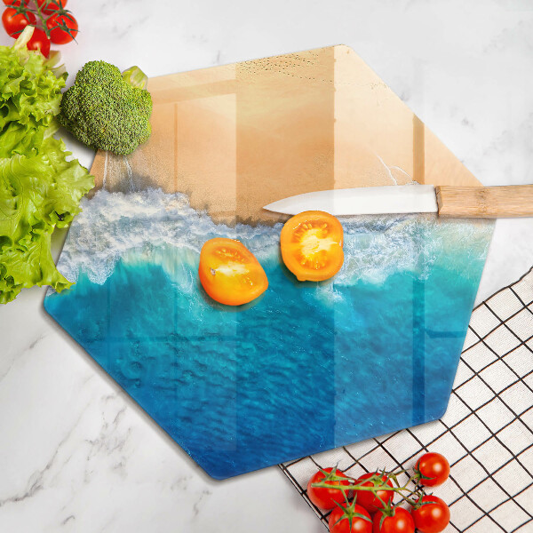 Skärbräda glas sexhörning Strand och hav