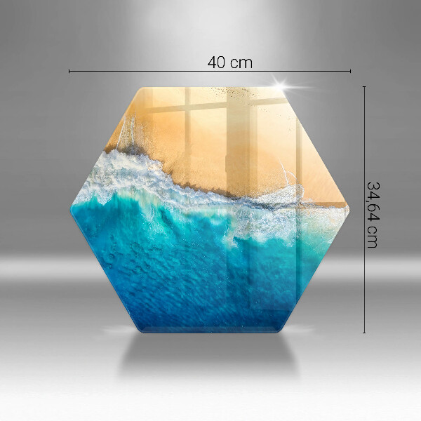 Skärbräda glas sexhörning Strand och hav