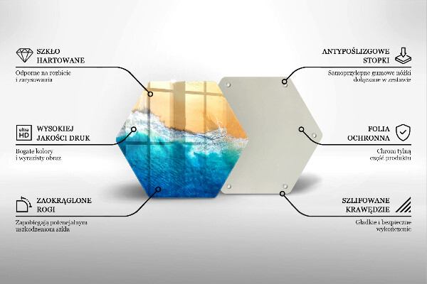 Skärbräda glas sexhörning Strand och hav