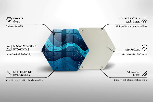 Skärbräda glas sexhörning Abstrakta vågor
