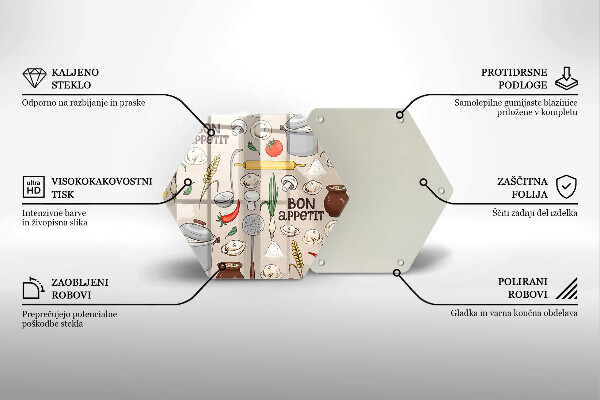 Skärbräda glas sexhörning Kök illustration