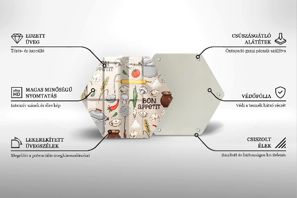 Skärbräda glas sexhörning Kök illustration
