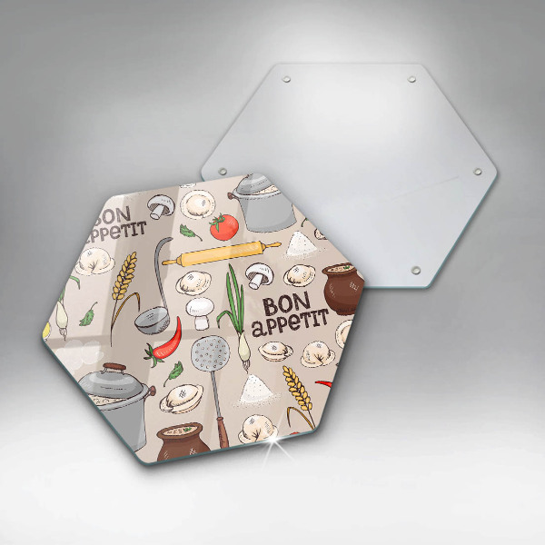 Skärbräda glas sexhörning Kök illustration