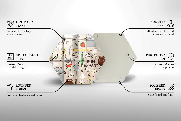 Skärbräda glas sexhörning Kök illustration