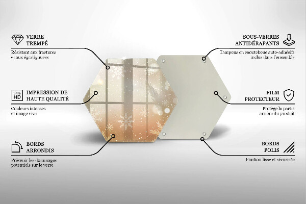 Skärbräda glas sexhörning Snöflingor