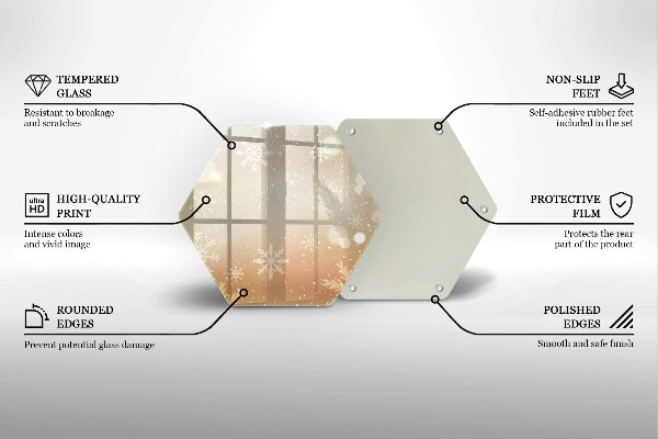 Skärbräda glas sexhörning Snöflingor