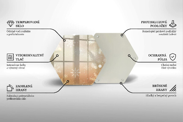 Skärbräda glas sexhörning Snöflingor