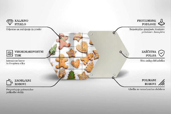 Skärbräda glas sexhörning Jul pepparkakor