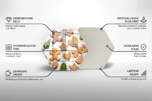 Skärbräda glas sexhörning Jul pepparkakor