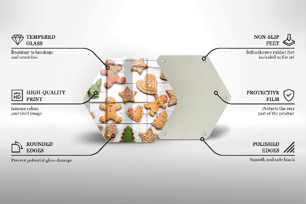 Skärbräda glas sexhörning Jul pepparkakor