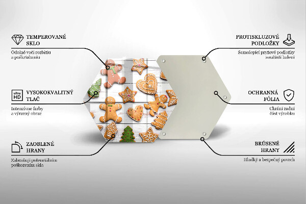 Skärbräda glas sexhörning Jul pepparkakor