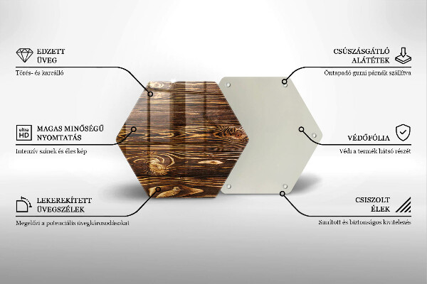 Skärbräda glas sexhörning Trästruktur