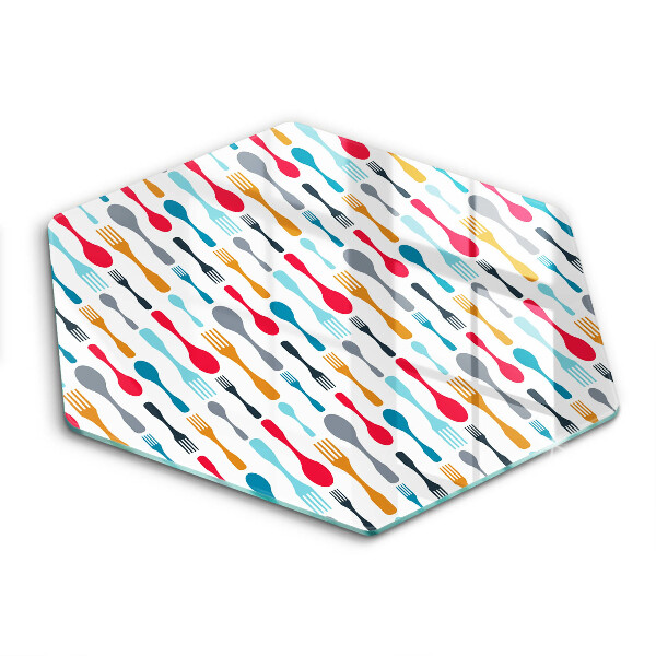 Skärbräda glas sexhörning Sked illustration