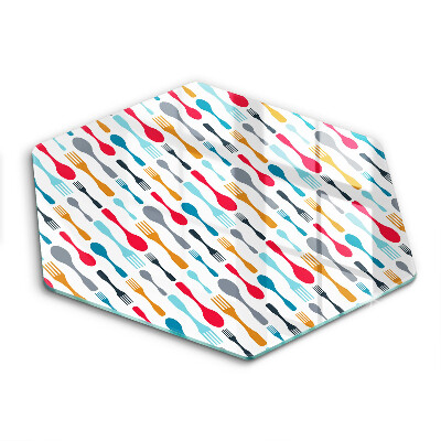 Skärbräda glas sexhörning Sked illustration