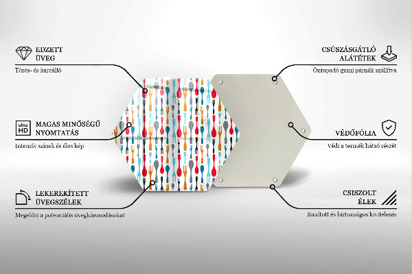 Skärbräda glas sexhörning Sked illustration