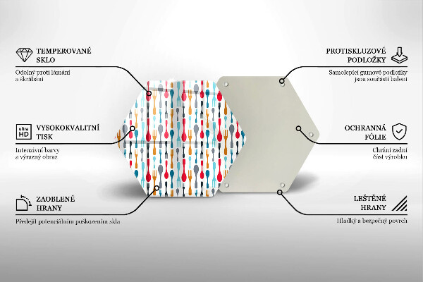 Skärbräda glas sexhörning Sked illustration