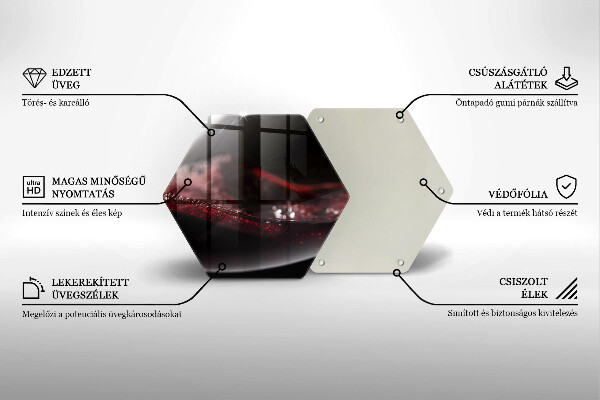 Skärbräda glas sexhörning Rött vin i ett glas
