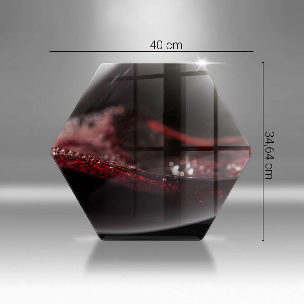 Skärbräda glas sexhörning Rött vin i ett glas