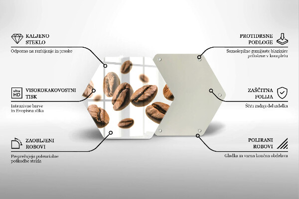 Skärbräda glas sexhörning Kaffebönor