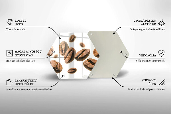 Skärbräda glas sexhörning Kaffebönor