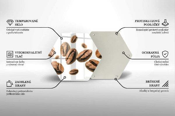 Skärbräda glas sexhörning Kaffebönor