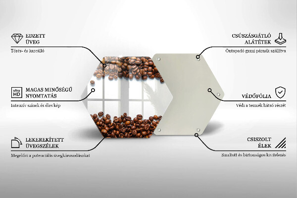 Skärbräda glas sexhörning Kaffebönor