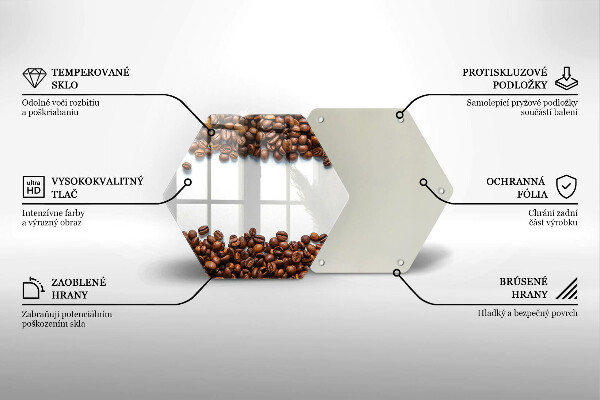 Skärbräda glas sexhörning Kaffebönor