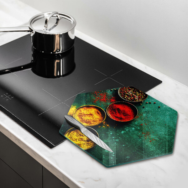 Skärbräda glas sexhörning Orientaliska kryddor