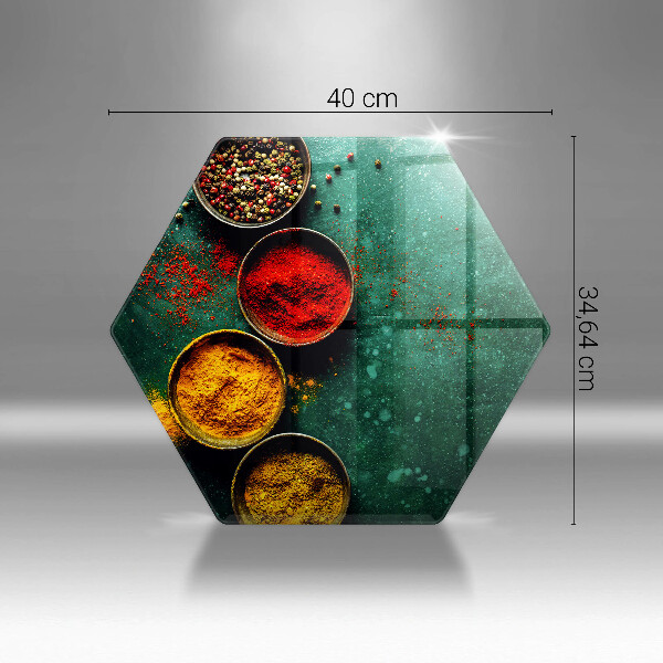 Skärbräda glas sexhörning Orientaliska kryddor