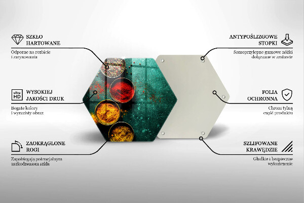 Skärbräda glas sexhörning Orientaliska kryddor