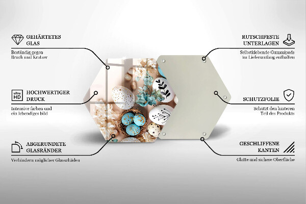 Skärbräda glas sexhörning Påskdekorationer