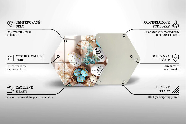 Skärbräda glas sexhörning Påskdekorationer