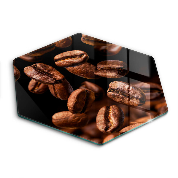 Skärbräda glas sexhörning Bruna kaffebönor