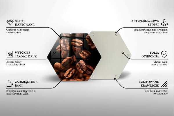 Skärbräda glas sexhörning Bruna kaffebönor