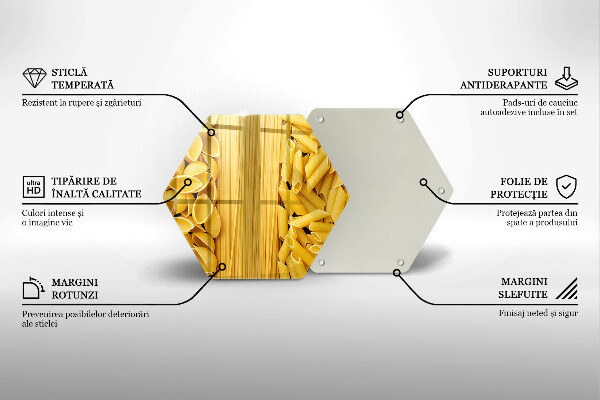 Skärbräda glas sexhörning Pasta