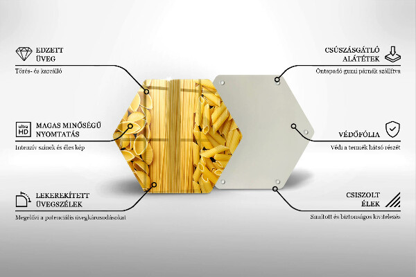 Skärbräda glas sexhörning Pasta