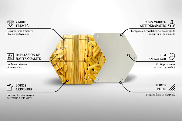 Skärbräda glas sexhörning Pasta