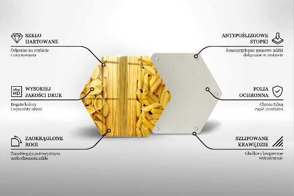 Skärbräda glas sexhörning Pasta