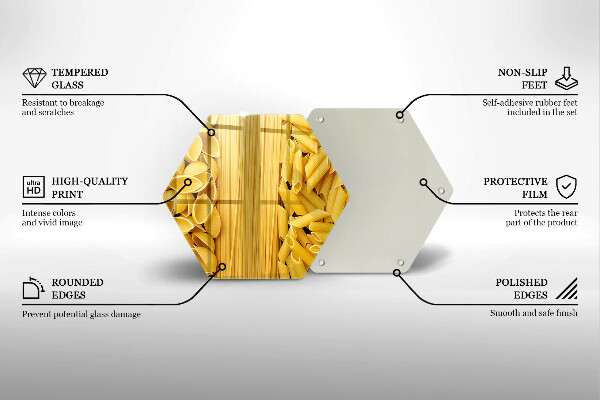 Skärbräda glas sexhörning Pasta